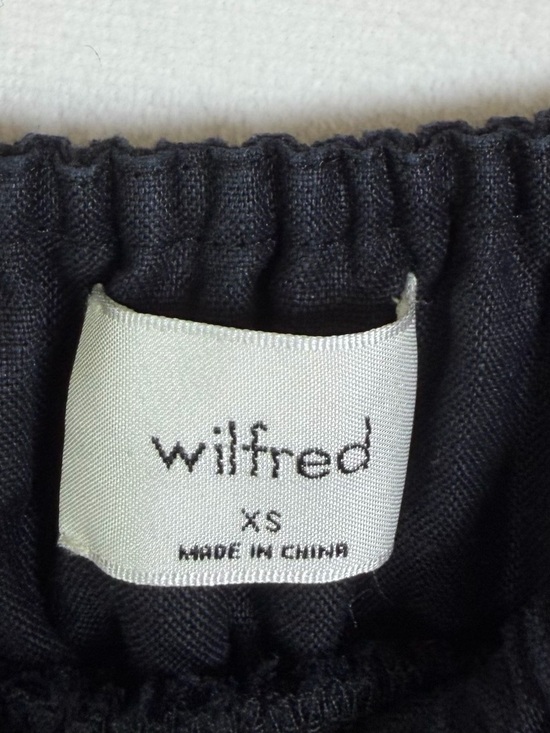 Wilfred Aritzia Women’s Black Linen Midi Dress Sz XS Smocked Waist Quiet Luxury - Picture 7 of 10